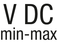 Spänning V DC min–max